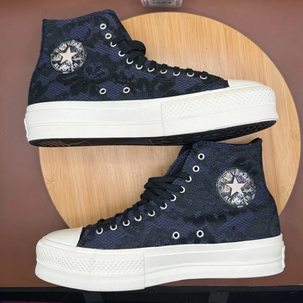 Converse CTAS Hi Platform Womens Shoes Embroidered Floral Size 9.5